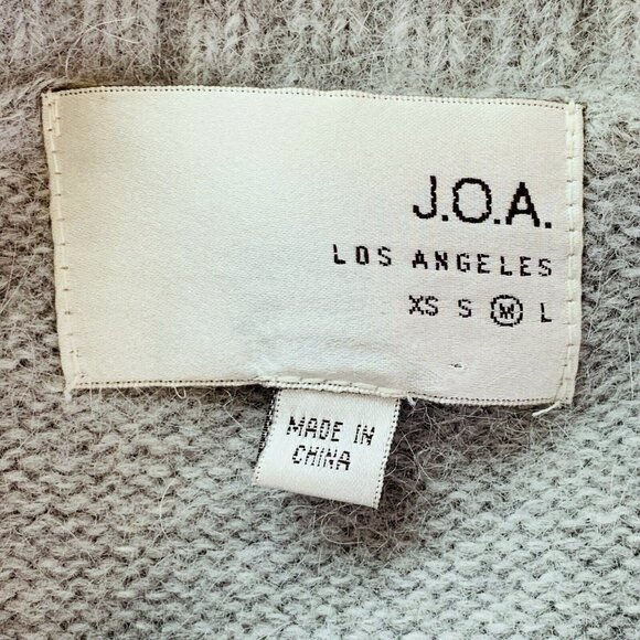 J.O.A. Gray Angora Blend Cold Shoulder Sweater Size Medium - Picture 6 of 7